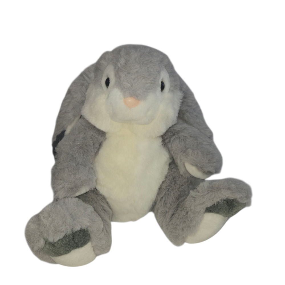 Chrisha Playful‎ Plush Bunny Rabbit Stuffed Animal 13 Inch Gray White 1988 Vtg